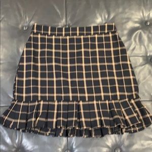 Forever 21 Navy blue and tan plaid mini skirt.